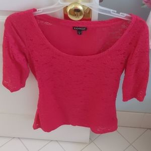 Pink Floral Express Top Sz M